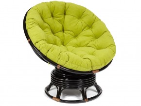 Кресло-качалка Papasan w 23/01 B с подушкой Antique brown, флок Олива в Александровске - aleksandrovsk.magazin-mebel74.ru | фото