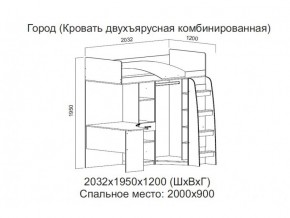 Кровать двухъярусная комбинированная в Александровске - aleksandrovsk.magazin-mebel74.ru | фото