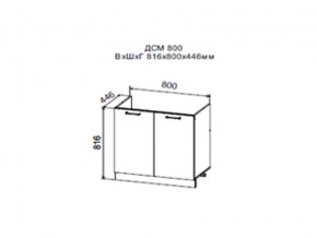 Шкаф нижний ДСМ800 под мойку в Александровске - aleksandrovsk.magazin-mebel74.ru | фото